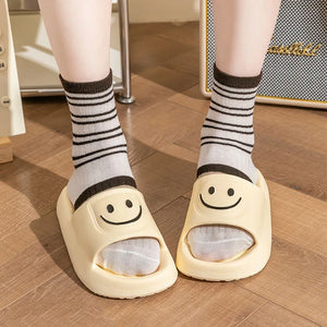 Smile Slippers - Smiling Face Slides Solid Color
