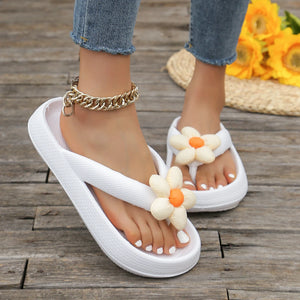 Summer New Flip Flops Sunflower Pattern Slides