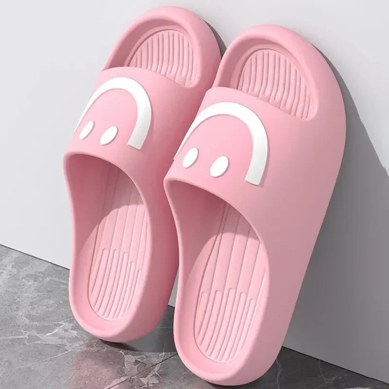 Happy Face Slippers - Smile Home Slides for Women