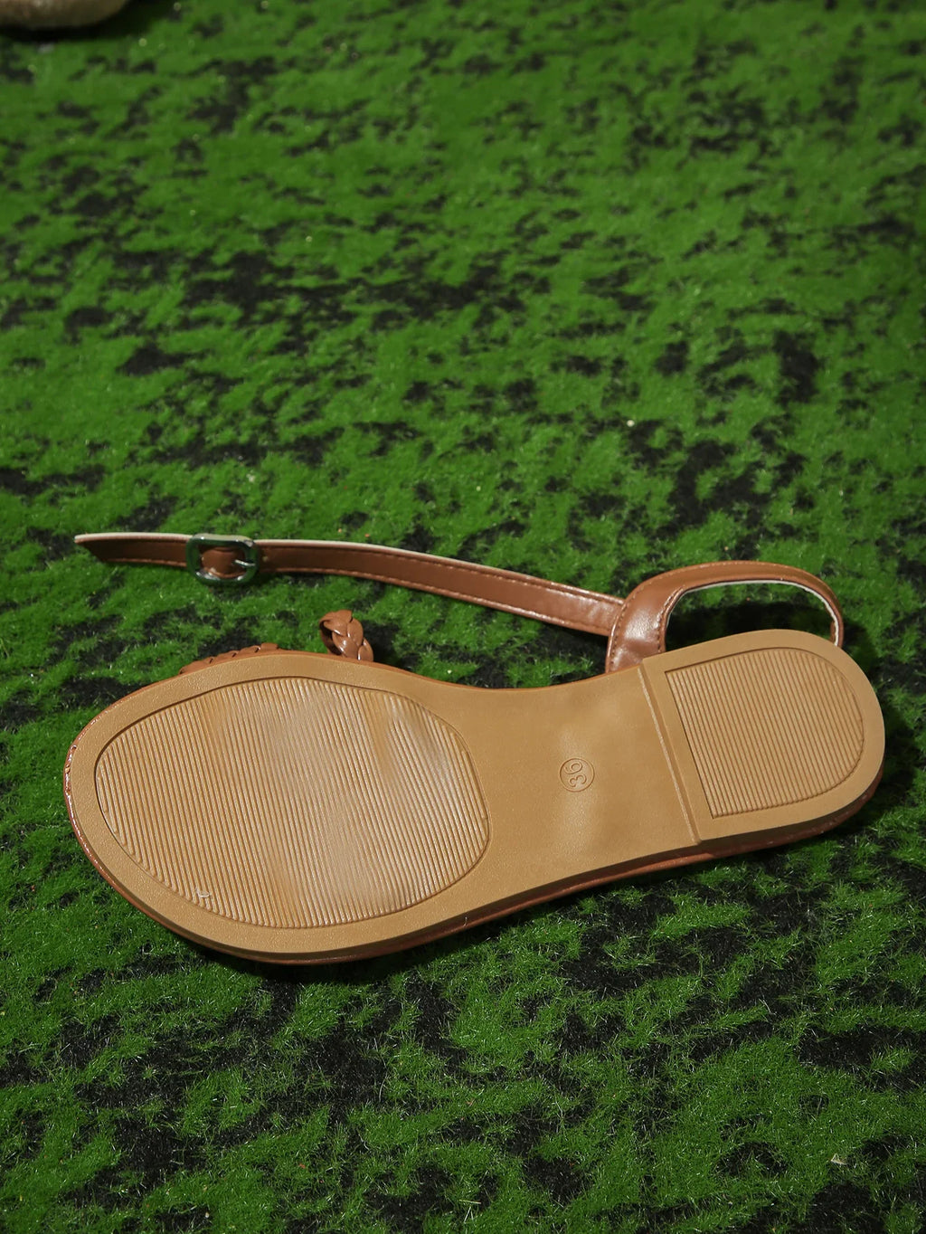 Brown Sandals - Flat Braided Design Comfortable Shoes