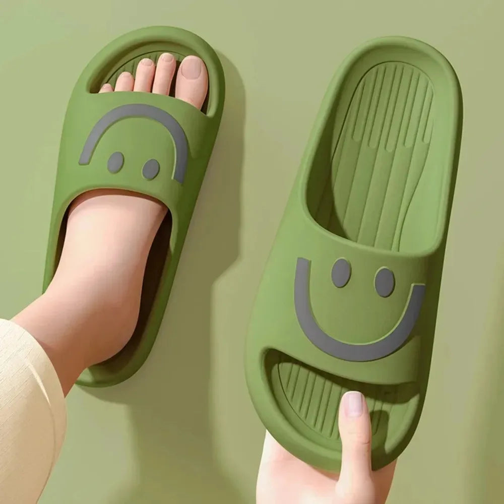 Happy Face Slippers - Smile Home Slides for Women