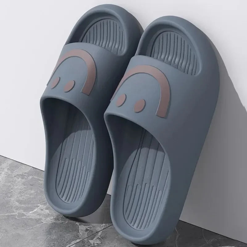 Happy Face Slippers - Smile Home Slides for Women