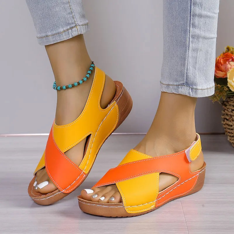 Brown Sandals - Fish Mouth Thick-soled