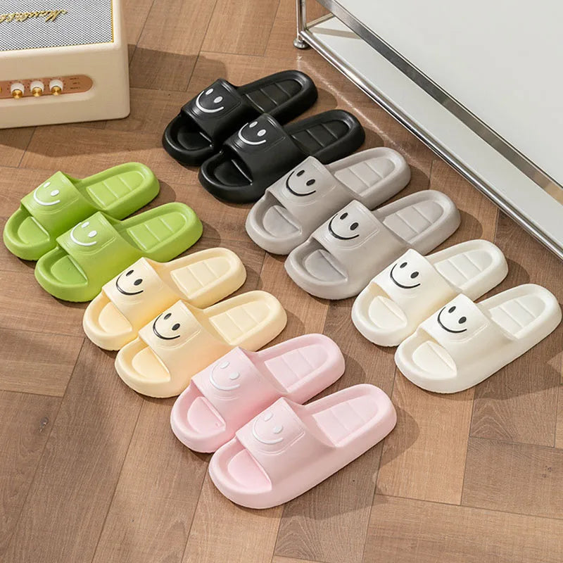 Smile Slippers - Smiling Face Slides Solid Color