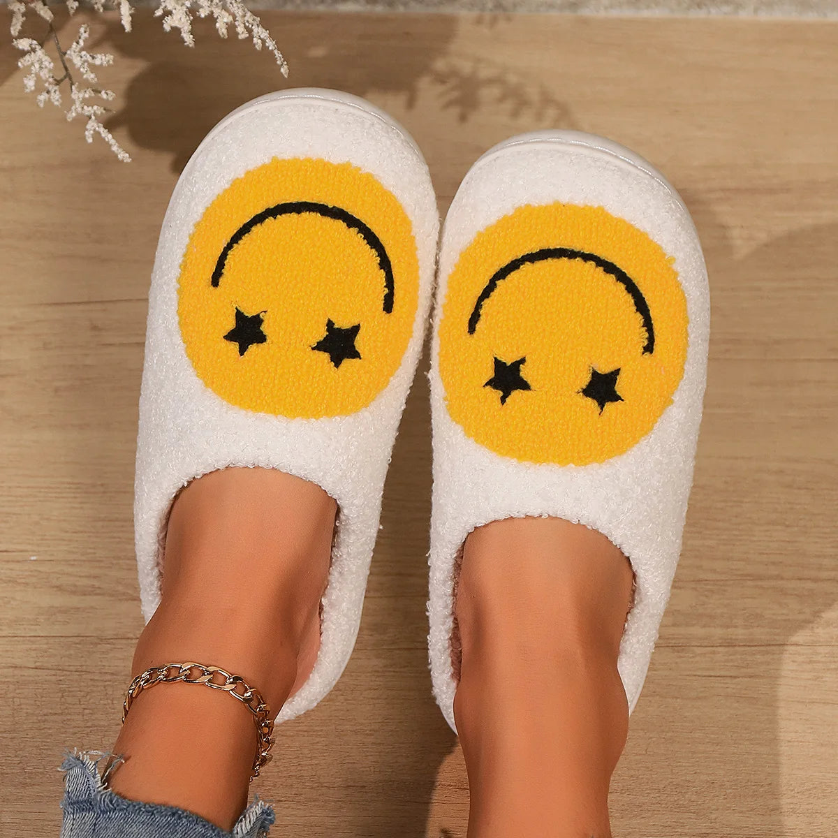 Smiley Slippers - Smile Face Cotton Home Slides