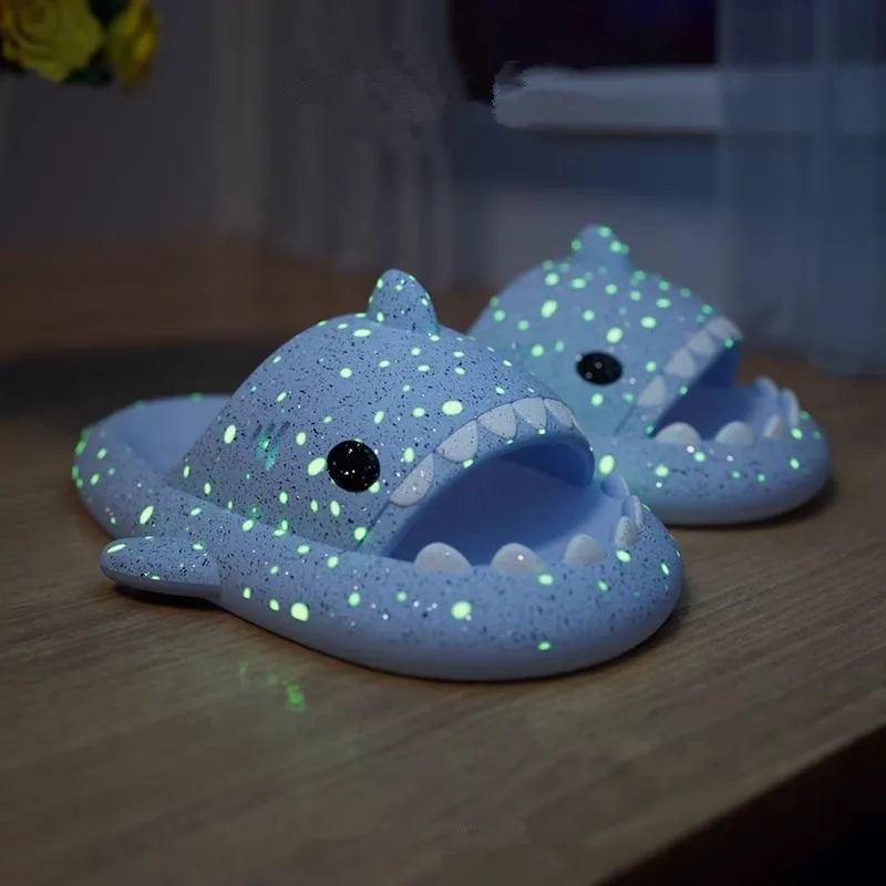 Shark Slippers - Luminous Shark Slides Home & Beach