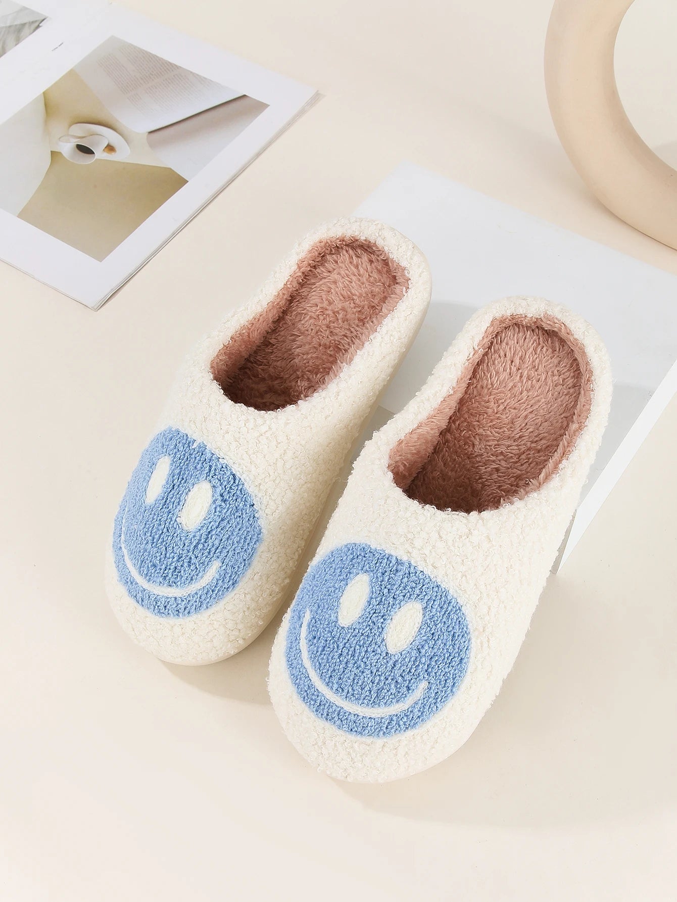 Smiling Face Cotton Slippers Home Indoor